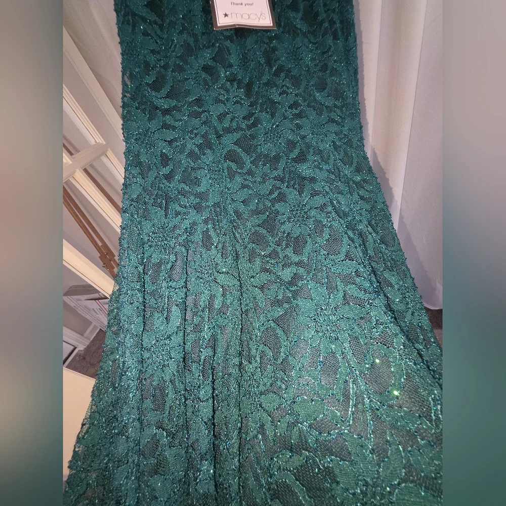 BCX Womens Green Sleeveless Full-Length Fit + Flare Evening Dress - Picture 4 of 9